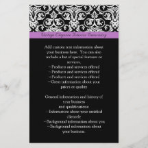 Lavender Lila Damask Black/White