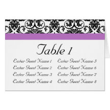 Lavender Lila Damask Black/White