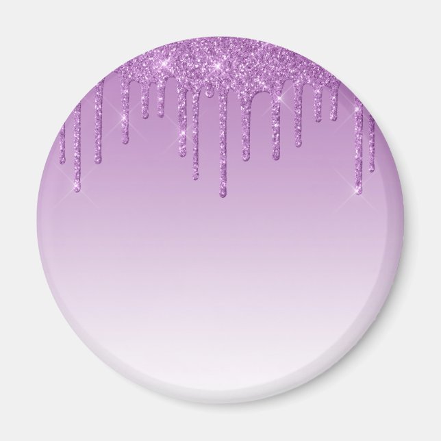 Lavender Lila Dripping Glitter Magnet (Framsidan)