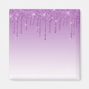Lavender Lila Dripping Glitter Magnet