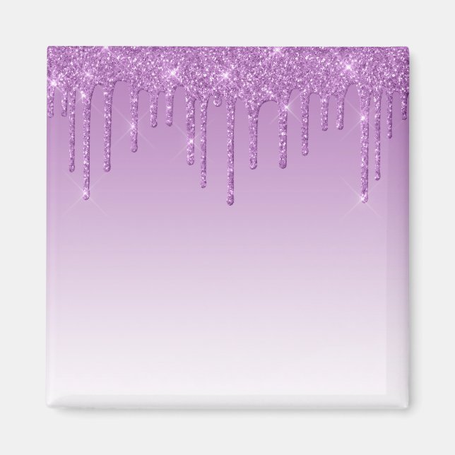 Lavender Lila Dripping Glitter Magnet (Framsidan)