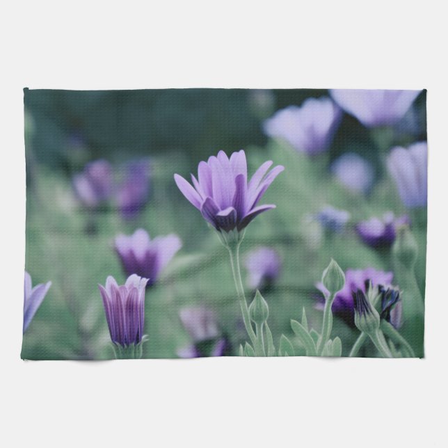 Lavender Lila Flower Kökshandduk (Horisontell)