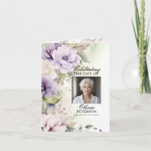 Lavender Lila Funeral PROGRAMM FOTO Kort
