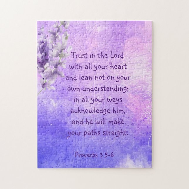 Lavender Lila Garden Flower Bible Scripture Pussel (Vertikal)