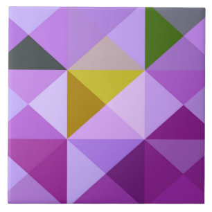 Lavender Lila Geometric Quilt Stil Tile Trivet Kakelplatta