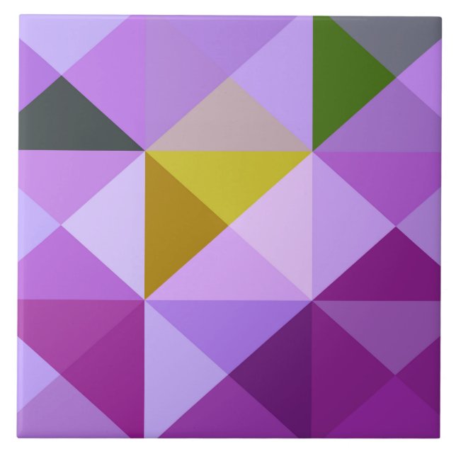 Lavender Lila Geometric Quilt Stil Tile Trivet Kakelplatta (Framsidan)