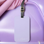 Lavender Lila Girly Script Monogram Namn Modern Bagagebricka<br><div class="desc">Lavender Lila Monogram Lägg till ditt eget Namn-skript Namnteckning Pillow. Märkrn i bagagepåsen gör perfekten söt 16-årsjubileum,  bröllop,  möhippa,  babydusch eller bachelorette-festgåva till någon som kärlek en chic elegant och modern stil.</div>