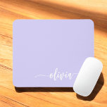 Lavender Lila Girly Script Monogram Namn Modern Musmatta<br><div class="desc">Lavender Lila Monogram,  lägg till din egen Namn Mousepad (Mouse Pad). Det gör perfekten söt 16-årsjubileum,  bröllop,  möhippa,  årsdag,  babydusch eller bachelorette-fest för någon som glam lyxen och chic stilar i kärlek.</div>