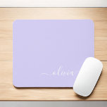 Lavender Lila Girly Script Monogram Namn Modern Musmatta<br><div class="desc">Lavender Lila Monogram,  lägg till din egen Namn Mousepad (Mouse Pad). Det gör perfekten söt 16-årsjubileum,  bröllop,  möhippa,  årsdag,  babydusch eller bachelorette-fest för någon som glam lyxen och chic stilar i kärlek.</div>