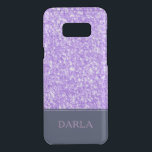 Lavender Lila Glitter Blue Accent & Monogram Uncommon Samsung S8 Plus Skal<br><div class="desc">Modern utskrift av guld faux glitter struktur. Modern design med enkel elegant.</div>