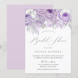 Lavender Lila Gnistra Blommigt Möhippa Invit Inbjudningar