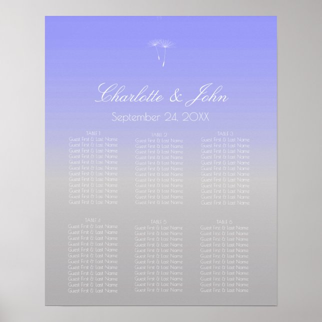 Lavender Lila Grått Ombre Pastel Chart Poste Poster (Framsidan)