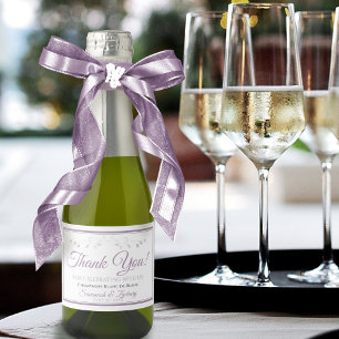 Lavender Lila Grått Simple Bröllop Tack Mini
