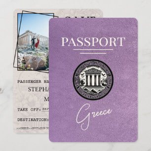 Lavender Lila Greece-pass Spara datumkortet Datumet