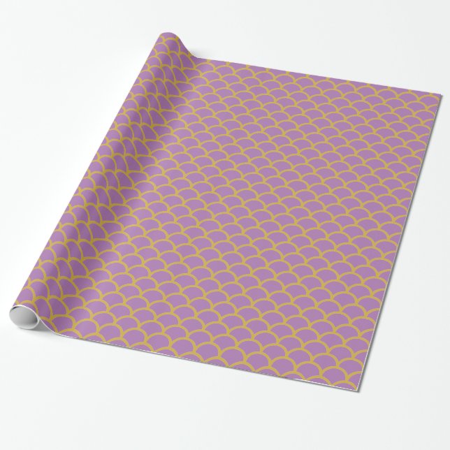 LAVENDER LILA GULD BIRTHDAY BRÖLLOP WRAP PRESENTPAPPER (Utrullad)