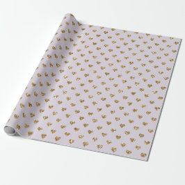 Lavender Lila Guld Glitter Heards Presentpapper