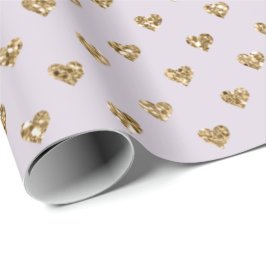 Lavender Lila Guld Glitter Heards Presentpapper