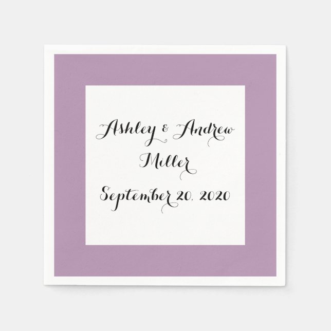 Lavender Lila High End Solid Färg Pappersservett (Framsidan)
