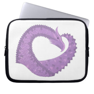 Lavender lila hjärta drake på vitt laptop fodral