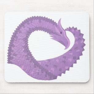 Lavender lila hjärta drake på vitt musmatta