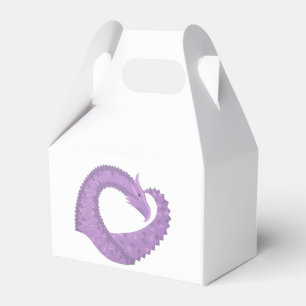 Lavender lila hjärta drake på vitt presentaskar