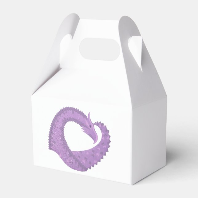 Lavender lila hjärta drake på vitt presentaskar (Framsidan Sidan)