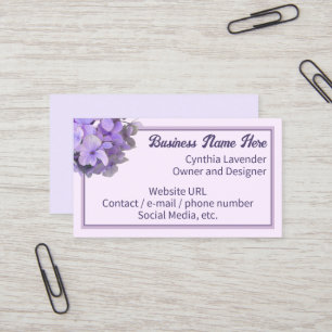 Lavender Lila Hydrangea Affärskort Visitkort