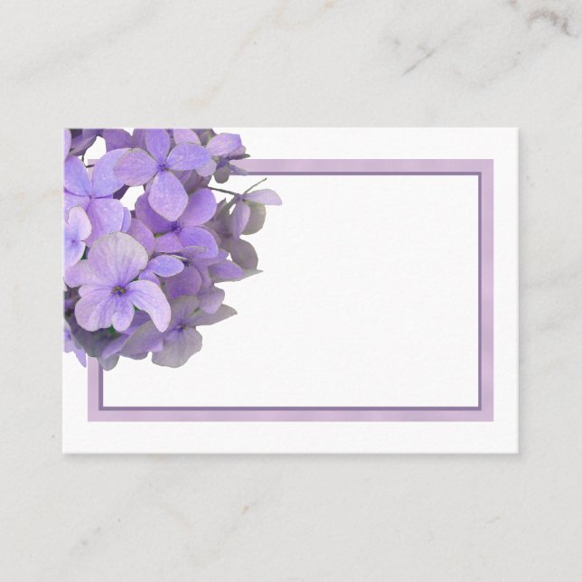 Lavender Lila Hydrangea Blank Place Card Placeringskort (Framsida)
