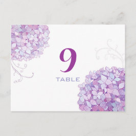 Lavender Lila Hydrangea Bröllop Bordsnummer