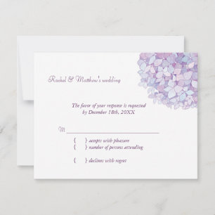 Lavender Lila Hydrangea Bröllop OSA Kort