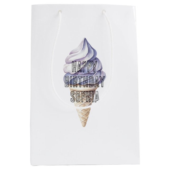 Lavender Lila Ice Cream Cones Birthday (Framsidan)
