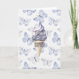 Lavender Lila Ice Cream Cones Birthday Kort