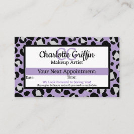 Lavender Lila Leopard Lash & Makeup Möte Visitkort