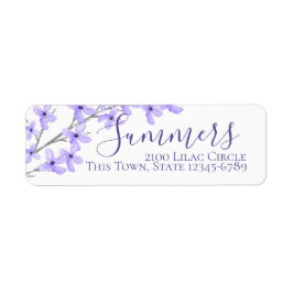 Lavender Lila Lilac Blommar Adress Returadress Etikett