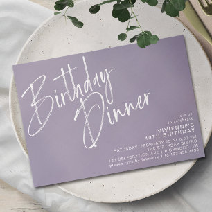 Lavender Lila Lilac   Enkel födelsedag Inbjudningar