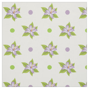 Lavender lila lily och polka dots söt blommigt tyg