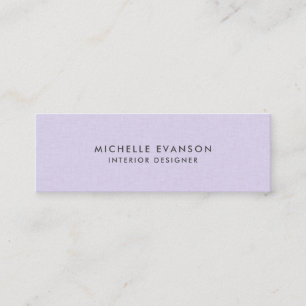 Lavender Lila Linen Minimalist Professionell Mini Visitkort