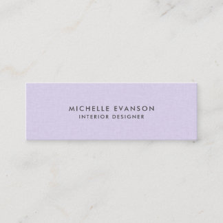 Lavender Lila Linen Minimalist Professionell Mini Visitkort