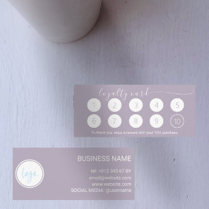 LAVENDER LILA LOYALTY CARD 10 MED AFFÄRSLOGOTYP