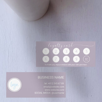 LAVENDER LILA LOYALTY CARD 10 MED AFFÄRSLOGOTYP
