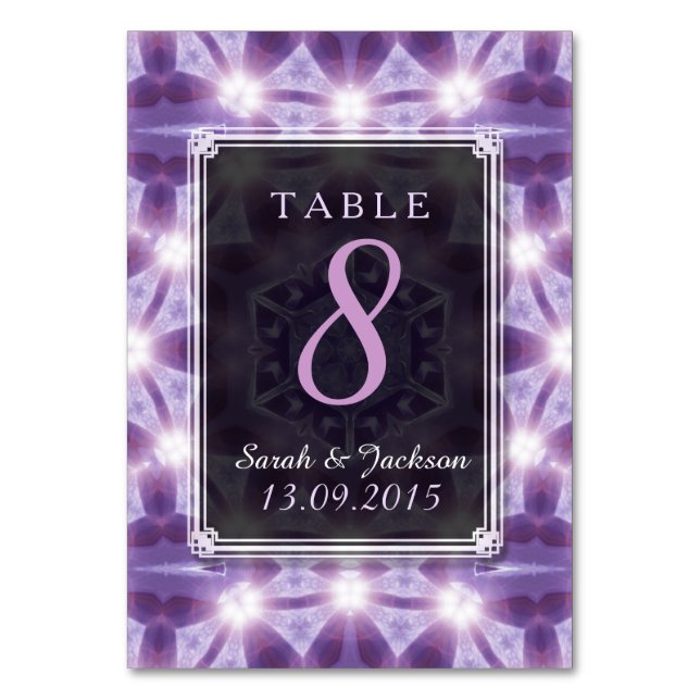 Lavender Lila Magic Bröllop Bordsnummer Card (Baksidan)