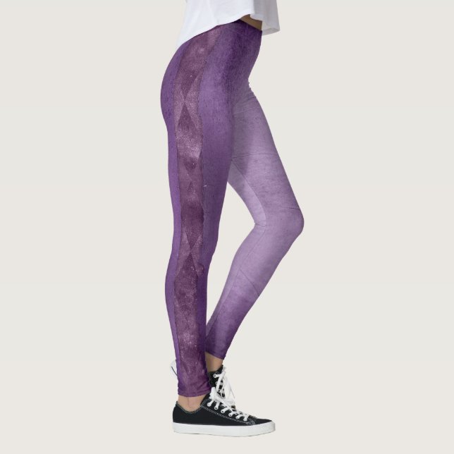 Lavender Lila Marble Mönster Leggings Women (Höger)