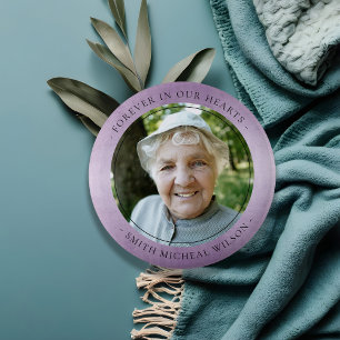 Lavender Lila Mauve Foil Sympathy Memorial Photo Knapp