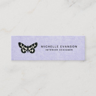 Lavender Lila med enkel Butterfly-Logotyp Mini Visitkort