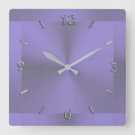 Lavender Lila Metallic Clock Fyrkantig Klocka