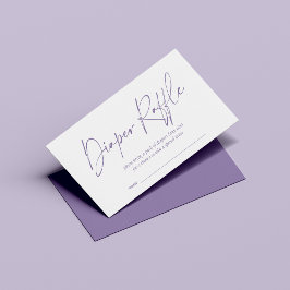 Lavender Lila Modern handskriven blaper Raffle Tilläggskort