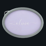 Lavender Lila Modern Script Girly Monogram Namn<br><div class="desc">Lavender Lila Simple Script Monogram Namn Bälte Buckle. Detta gör perfekt studenten,  söt 16 16,  18,  21,  30,  40,  50,  60,  70,  80,  90:e,  100-årsdag,  bröllop,  möhippa,  årsdag,  babydusch eller bachelorette-gåva till någon som glam lyx och chic stilar.</div>