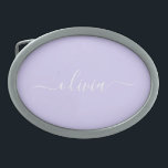 Lavender Lila Modern Script Girly Monogram Namn<br><div class="desc">Lavender Lila Simple Script Monogram Namn Bälte Buckle. Detta gör perfekt studenten,  söt 16 16,  18,  21,  30,  40,  50,  60,  70,  80,  90:e,  100-årsdag,  bröllop,  möhippa,  årsdag,  babydusch eller bachelorette-gåva till någon som glam lyx och chic stilar.</div>