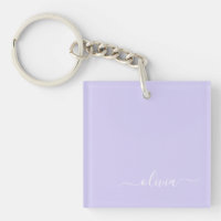 Lavender Lila Modern Script Girly Monogram Namn