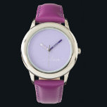 Lavender Lila Modern Script Girly Monogram Namn Armbandsur<br><div class="desc">Lavender Lila Simple Script Monogram Namn Watch. Det gör perfekten söt 16-årsjubileum,  bröllop,  möhippa,  årsdag,  babydusch eller bachelorette-fest för någon som glam lyxen och chic stilar i kärlek.</div>
